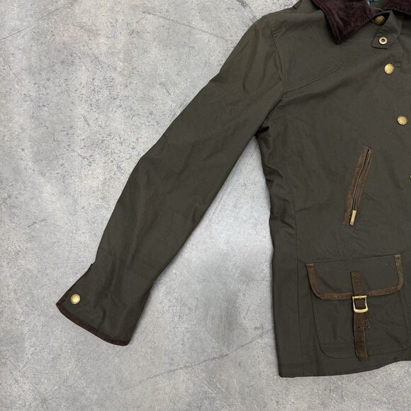 Lauren Ralph Lauren Women’s Olive Green Field Jacket Size M Corduroy Collar - Picture 6 of 16